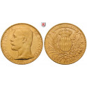 Monaco, Albert I., 100 Francs 1896, 29,03 g fein, ss-vz