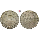Weimarer Republik, 3 Reichsmark 1931, Kursmünze, F, ss-vz, J. 349