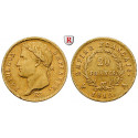 Frankreich, Napoleon I. (Kaiser), 20 Francs 1812, 5,81 g fein, ss