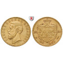 Rumänien, Carol I., 20 Lei 1883-1890, 5,81 g fein, ss-vz