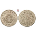 Schweiz, Eidgenossenschaft, 10 Rappen 1851, st
