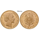 Deutsches Kaiserreich, Bayern, Ludwig II., 10 Mark 1874-1881, (ABBILDUNG MÜNZTYP), D, 3,58 g fein, ss, J. 196