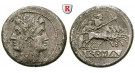 Römische Republik, Romano-kampanische Prägungen, Didrachme (Quadrigatus) 225-212 v.Chr., f.ss