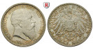Deutsches Kaiserreich, Baden, Friedrich I., 2 Mark 1907, Auf den Tod, G, vz-st, J. 36