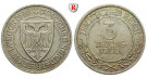 Weimarer Republik, 3 Reichsmark 1926, Lübeck, A, vz+/f.vz, J. 323