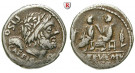 Römische Republik, L. Calpurnius Piso/Q. Servilius Caepio, Denar 100 v. Chr., ss