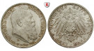 Deutsches Kaiserreich, Bayern, Luitpold, Prinzregent, 3 Mark 1911, 90. Geburtstag, D, f.st, J. 49