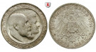 Deutsches Kaiserreich, Württemberg, Wilhelm II., 3 Mark 1911, Silberhochzeit, F, f.st, J. 177a