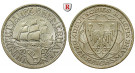 Weimarer Republik, 3 Reichsmark 1927, Bremerhaven, A, vz-st, J. 325