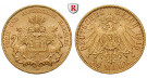 Deutsches Kaiserreich, Hamburg, 20 Mark 1913, J, vz+, J. 212
