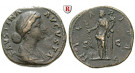 Römische Kaiserzeit, Faustina II., Frau des Marcus Aurelius, Sesterz 161-175, ss