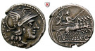 Römische Republik, C. Curatius Trigeminus Pater, Denar 142 v.Chr., ss+