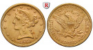 USA, 5 Dollars 1881, 7,54 g fein, f.vz/vz+