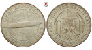 Weimarer Republik, 5 Reichsmark 1929, Zeppelin, A, vz+, J. 343