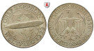 Weimarer Republik, 3 Reichsmark 1930, Zeppelin, F, vz, J. 342