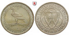 Weimarer Republik, 3 Reichsmark 1930, Rheinlandräumung, D, vz+, J. 345