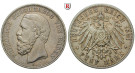 Deutsches Kaiserreich, Baden, Friedrich I., 5 Mark 1891, ohne Querstrich im A, G, ss+, J. 29F