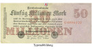 Inflation 1919-1924, 50 Mio Mark 25.07.1923, I, Rb. 97b