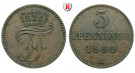 Mecklenburg, Mecklenburg-Schwerin, Friedrich Franz II., 3 Pfennig 1860, ss+