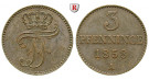 Mecklenburg, Mecklenburg-Schwerin, Friedrich Franz II., 3 Pfennig 1858, ss-vz