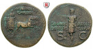 Römische Kaiserzeit, Germanicus, Dupondius 37-41 n.Chr., ss