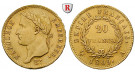 Frankreich, Napoleon I. (Kaiser), 20 Francs 1809-1814, 5,81 g fein, ss