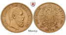 Deutsches Kaiserreich, Württemberg, Karl, 20 Mark 1872-1873, (ABBILDUNG MÜNZTYP), 7,17 g fein, ss, J. 290