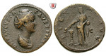 Römische Kaiserzeit, Faustina I., Frau des Antoninus Pius, Sesterz nach 141, ss