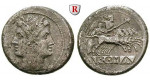 Römische Republik, Romano-kampanische Prägungen, Didrachme (Quadrigatus) 225-212 v.Chr., f.ss
