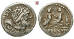 Römische Republik, L. Calpurnius Piso/Q. Servilius Caepio, Denar 100 v. Chr., ss