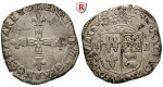 Frankreich, Henri IV., 1/4 Ecu de Béarn 1606, ss