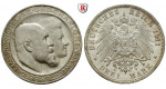 Deutsches Kaiserreich, Württemberg, Wilhelm II., 3 Mark 1911, Silberhochzeit, F, st, J. 177a