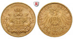 Deutsches Kaiserreich, Hamburg, 20 Mark 1913, J, vz+, J. 212