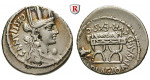 Römische Republik, M. Plaetorius Cestianus, Denar 57 v.Chr., ss+