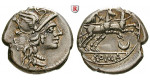 Römische Republik, Anonym, Denar 143 v.Chr., ss+