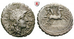 Römische Republik, L. Porcius Licinus, Denar, serratus 118 v.Chr., ss+