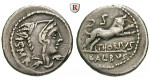 Römische Republik, L. Thorius Balbus, Denar 105 v.Chr., ss
