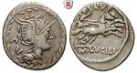 Römische Republik, M. Lucilius Rufus, Denar 101 v.Chr., ss