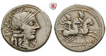 Römische Republik, Q. Minucius Rufus, Denar 122 v.Chr., ss+