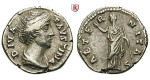 Römische Kaiserzeit, Faustina I., Frau des Antoninus Pius, Denar nach 141, ss+