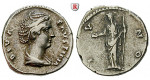 Römische Kaiserzeit, Faustina I., Frau des Antoninus Pius, Denar um 141, ss+
