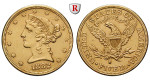 USA, 5 Dollars 1882, 7,52 g fein, ss