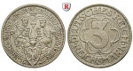 Weimarer Republik, 3 Reichsmark 1927, Nordhausen, A, vz+/vz, J. 327