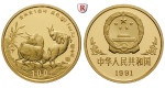 China, Volksrepublik, 100 Yuan 1991, 31,07 g fein, PP