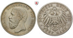 Deutsches Kaiserreich, Baden, Friedrich I., 5 Mark 1891, ohne Querstrich beim A, G, ss, J. 29F
