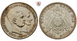 Deutsches Kaiserreich, Braunschweig, Ernst August, 3 Mark 1915, Mit Lüneburg, A, vz/st, J. 57