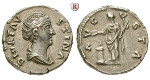 Römische Kaiserzeit, Faustina I., Frau des Antoninus Pius, Denar nach 141, vz/ss-vz