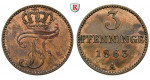 Mecklenburg, Mecklenburg-Schwerin, Friedrich Franz II., 3 Pfennig 1863, vz