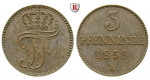Mecklenburg, Mecklenburg-Schwerin, Friedrich Franz II., 3 Pfennig 1858, ss-vz