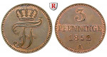 Mecklenburg, Mecklenburg-Schwerin, Friedrich Franz II., 3 Pfennig 1852, f.st